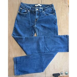 Levis 518 Straight Leg Jeans Medium Wash Denim Teen Size 7 Americana Classic